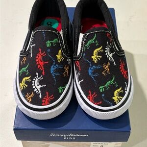 Tommy Bahama Kids Black Dinosaur Slip-On Sneakers